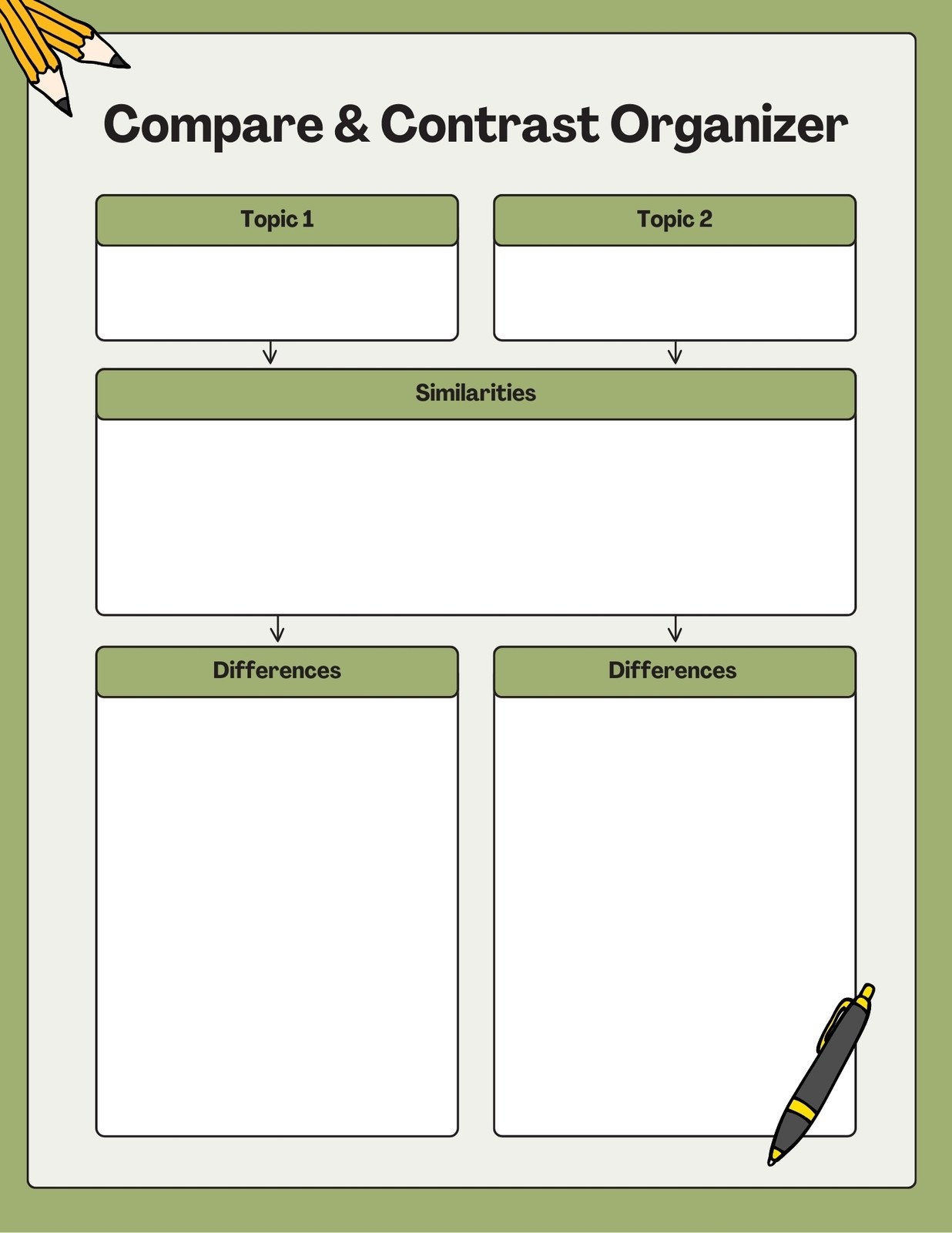 Compare Contrast Diagram Template