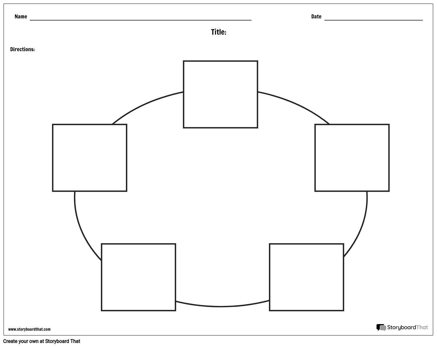 Free Circle Chart Template With 5 Cells Storyboard