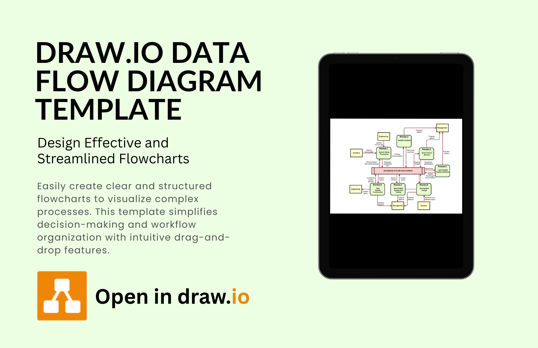 Draw.Io Data Flow Diagram Template