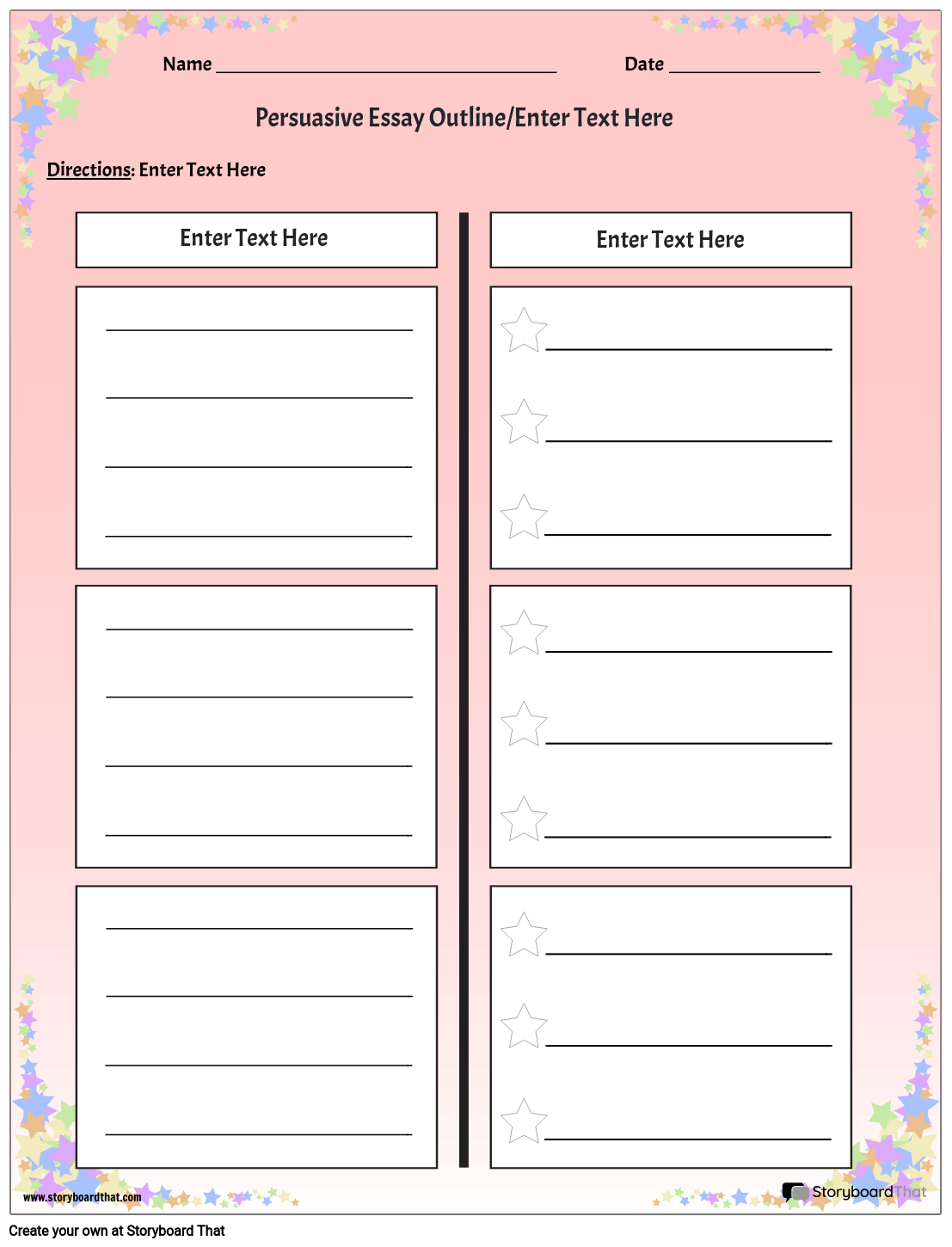 Free Essay Outline Templates By Storyboard That In 2025