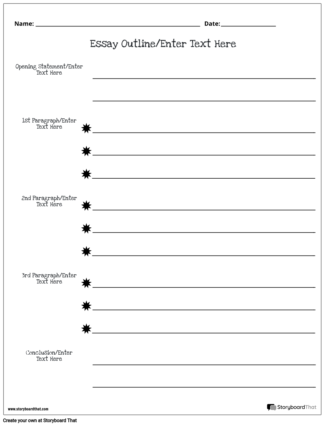 Free Essay Outline Templates By Storyboard That In 2025