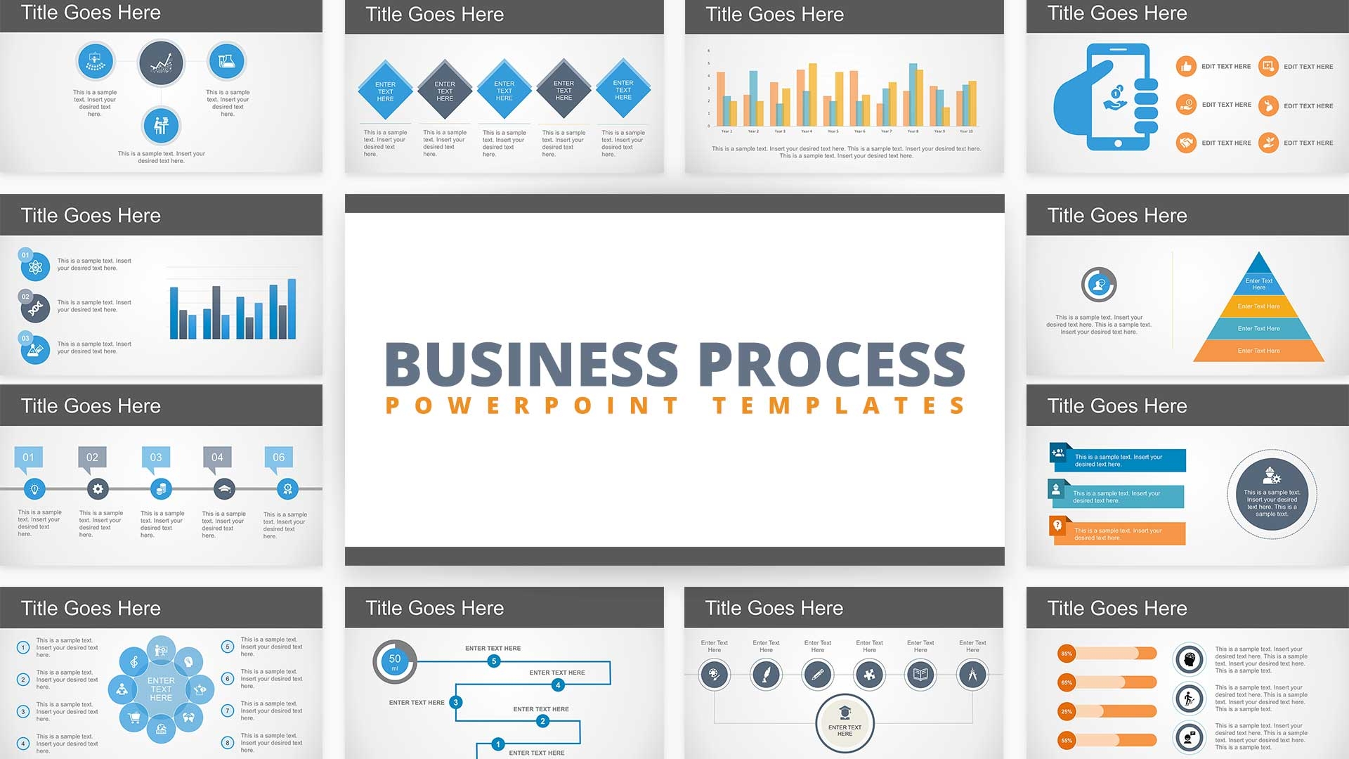 Free Flat Business Process Diagram PowerPoint Template U0026 Google Slides