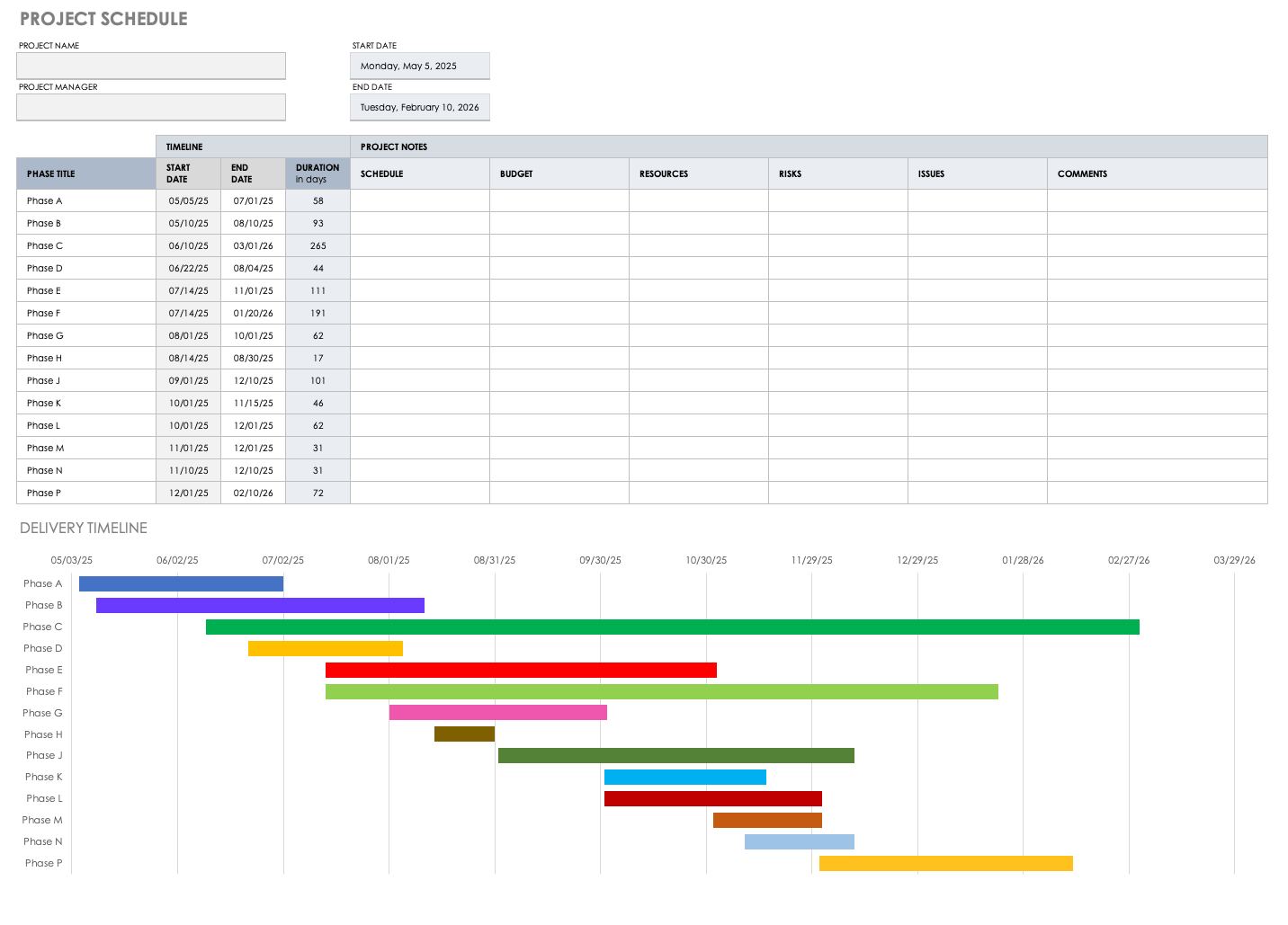Free Google Sheets Schedule Templates Smartsheet