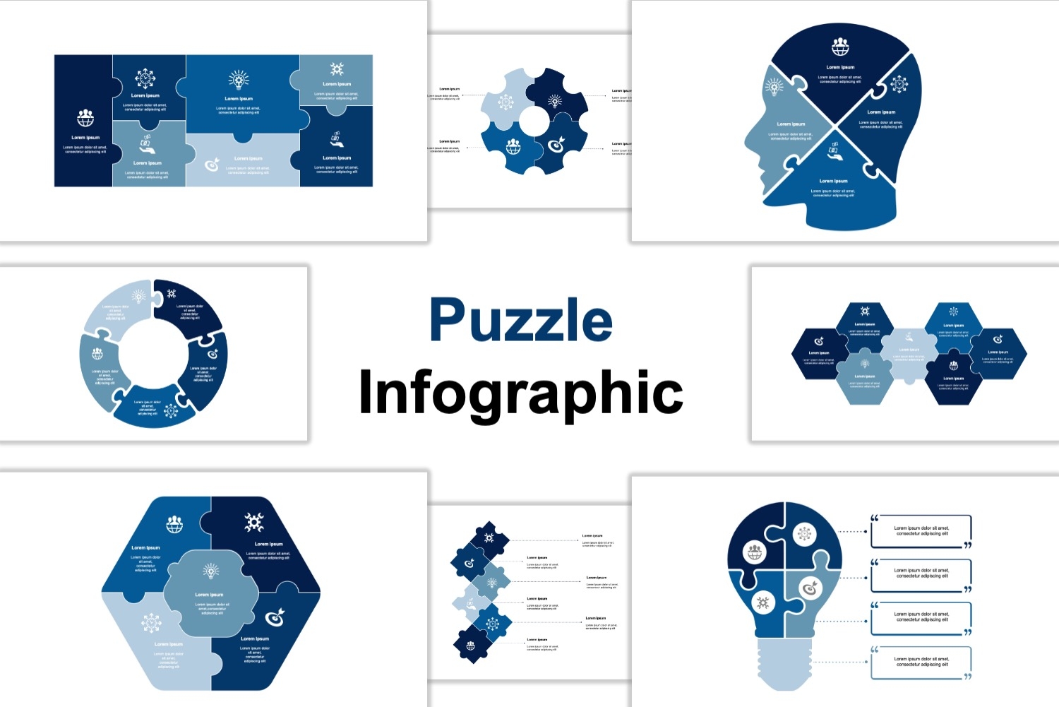 Free Puzzle Infographics Template 2 Keynote PPT U0026 Google Slides Download