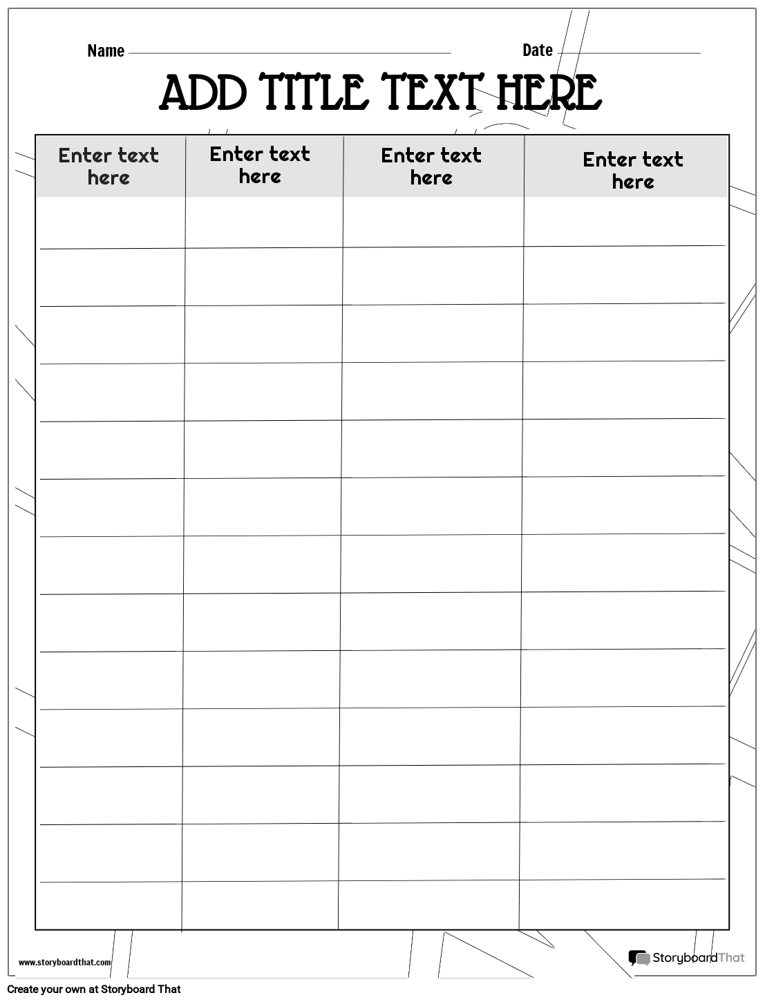 Table Diagram Template