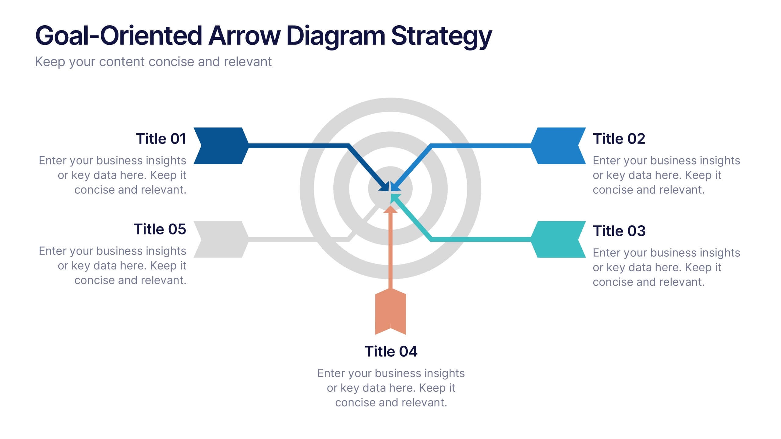 Goal Oriented Arrow Diagram Strategy PowerPoint Template And Google Slides Theme