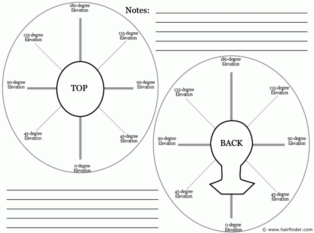 Haircutting Templates To Plan Out Haircut Ideas Or To Make Notes On Hair Cutting Techniques