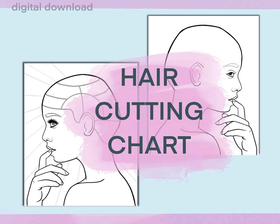 HEAD DIVISION CHART Hair Cutting Chart Areas Of The Head Cosmetology Resource Hair Cutting Study Hairstyling School Head Sheet Etsy
