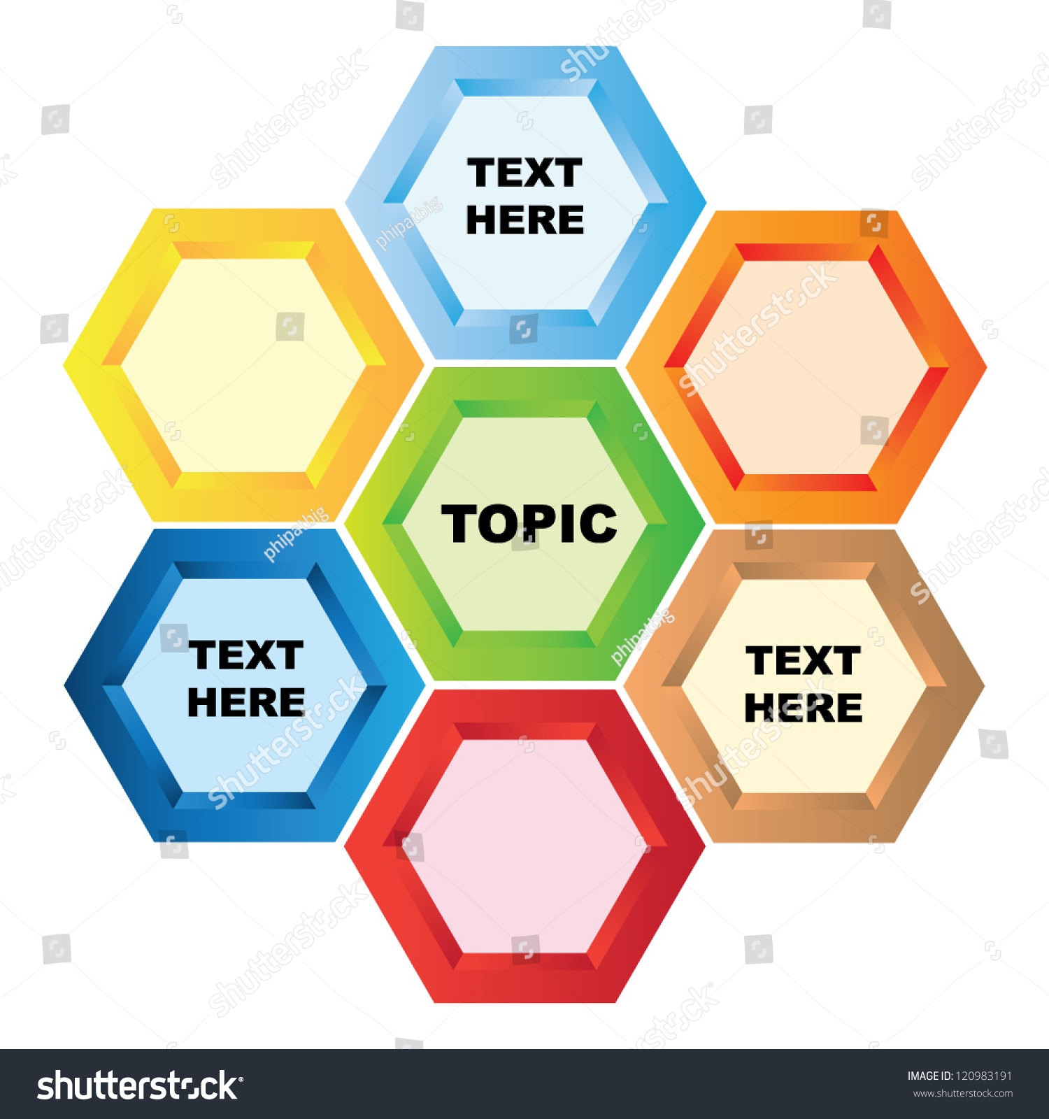 Hexagon Diagram Presentation Template Stock Vector Royalty Free 
