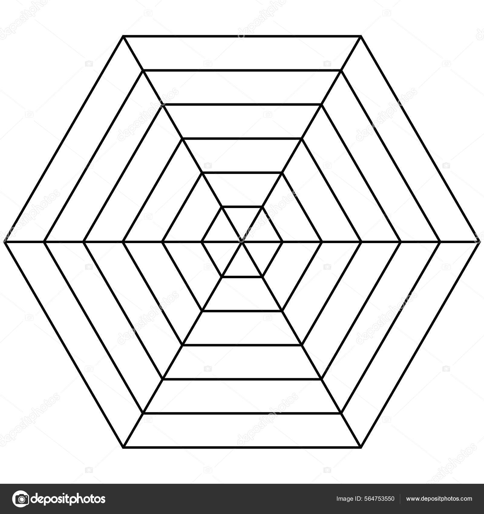 Hexagon Radar Template Spider Mesh Chart Diagram Spider 6S Blank 
