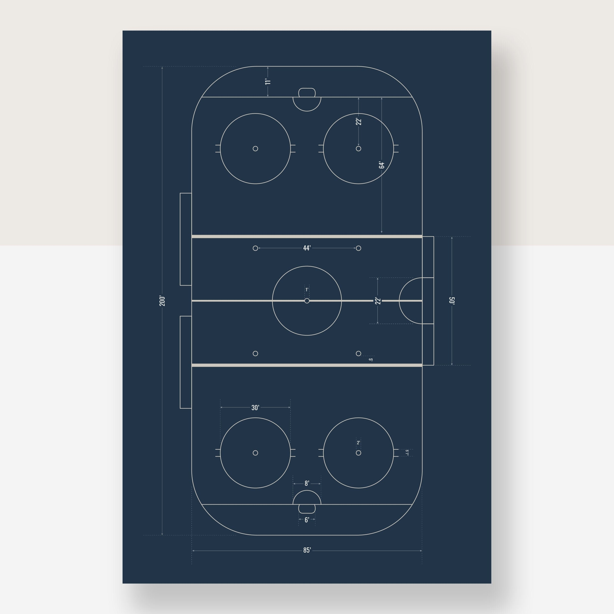 Hockey Rink Poster Hockey Wall Art Ice Hockey Rink Printable Etsy