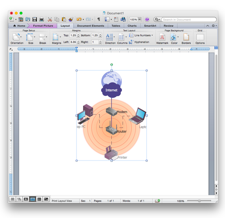 How To Add A Wireless Network Diagram To A MS Word Document Using ConceptDraw PRO How To Add A Telecommunication Network Diagram To A MS Word Document Using ConceptDraw PRO 