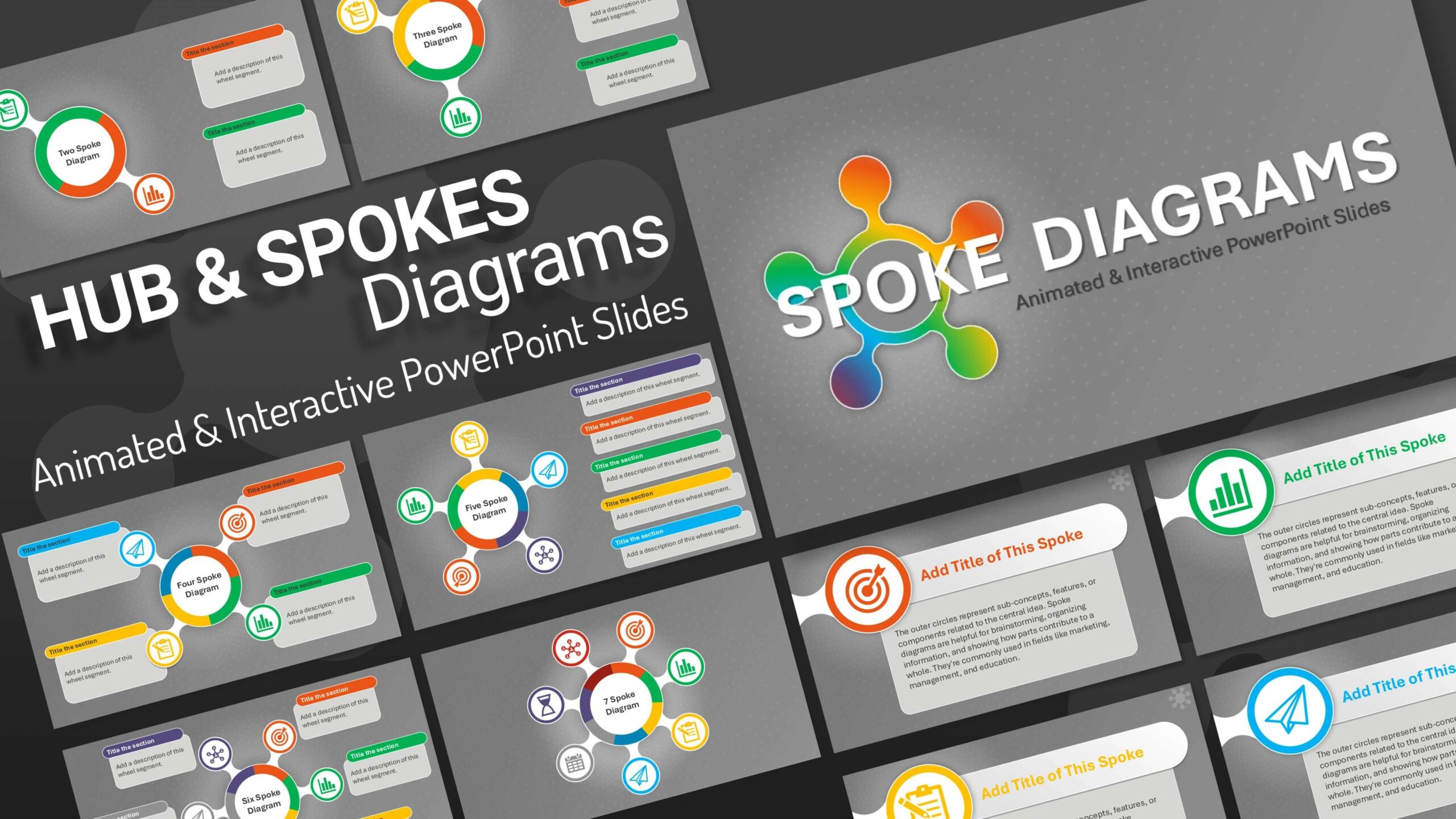 Hub And Spokes PowerPoint Diagrams Template