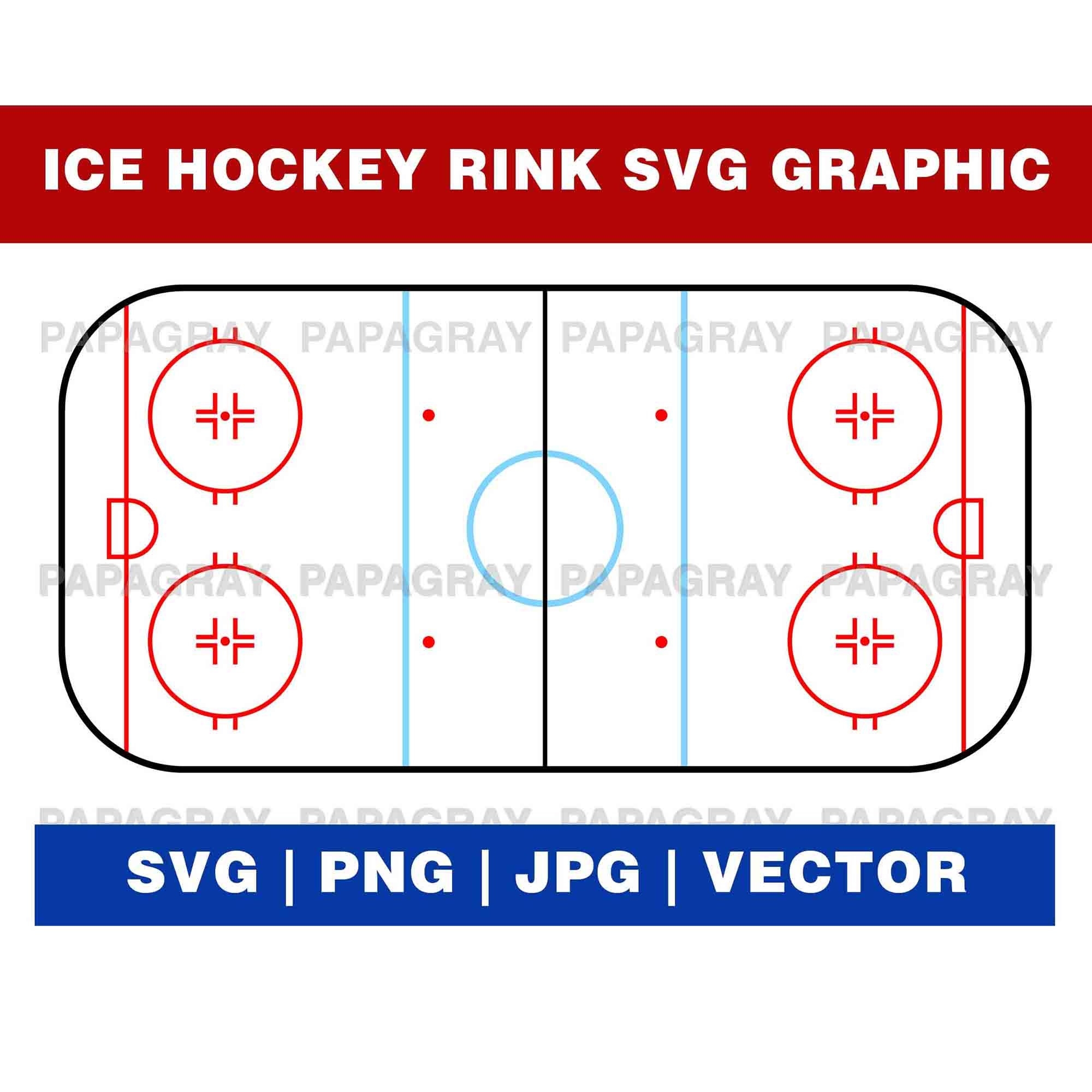 Ice Hockey Rink SVG Vector Graphic Digital Download Ice Hockey 