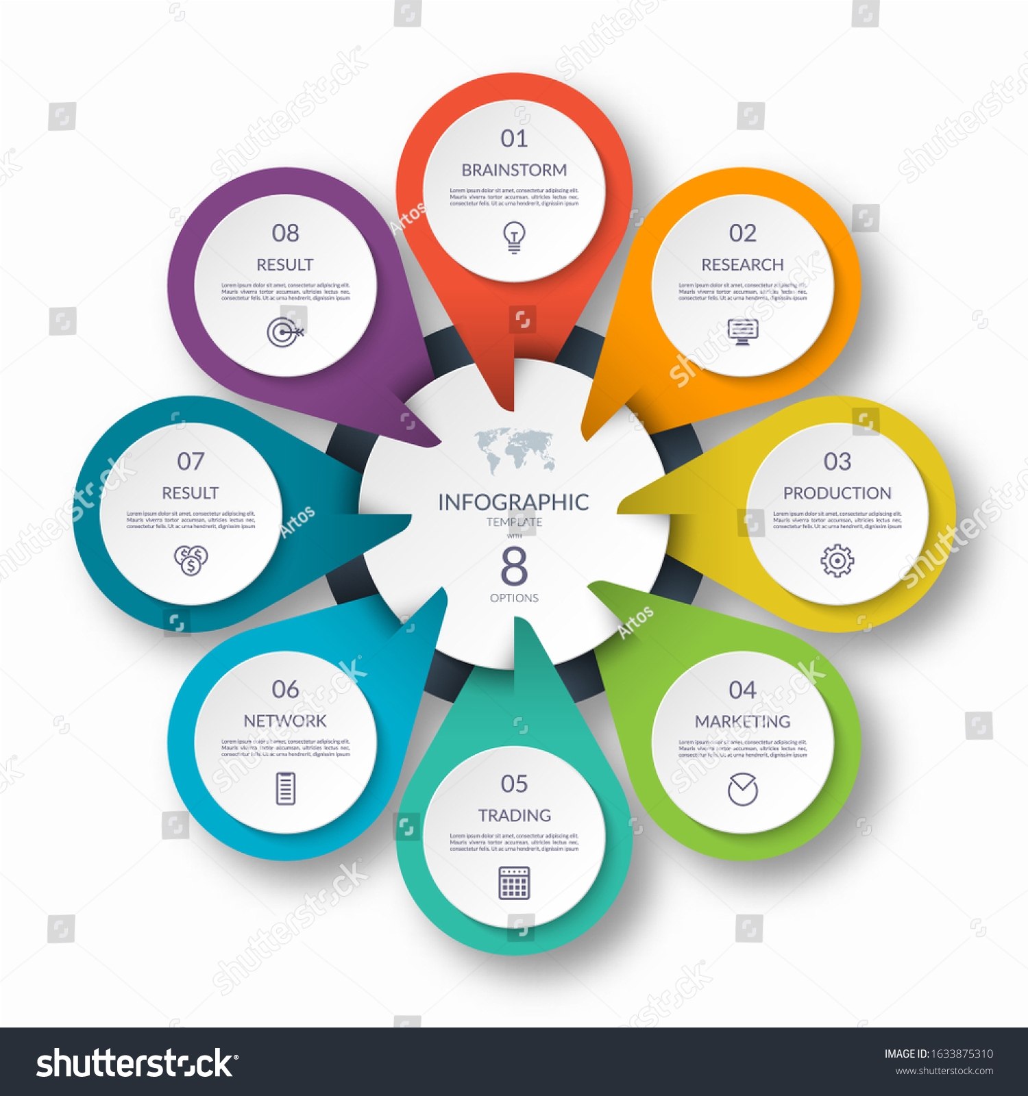 Infographic Circle Diagram Template 8 Options Stock Vector Royalty Free 1633875310 Shutterstock
