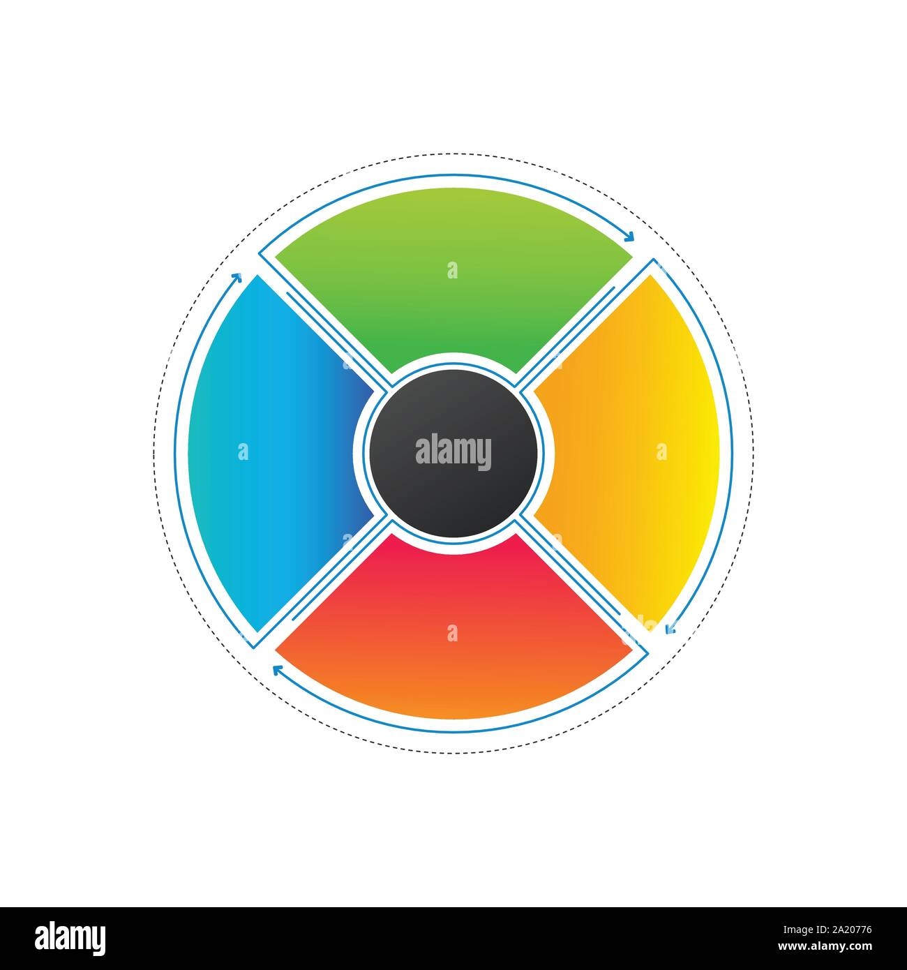 Infographic Circle In Thin Line Flat Style Business Presentation 