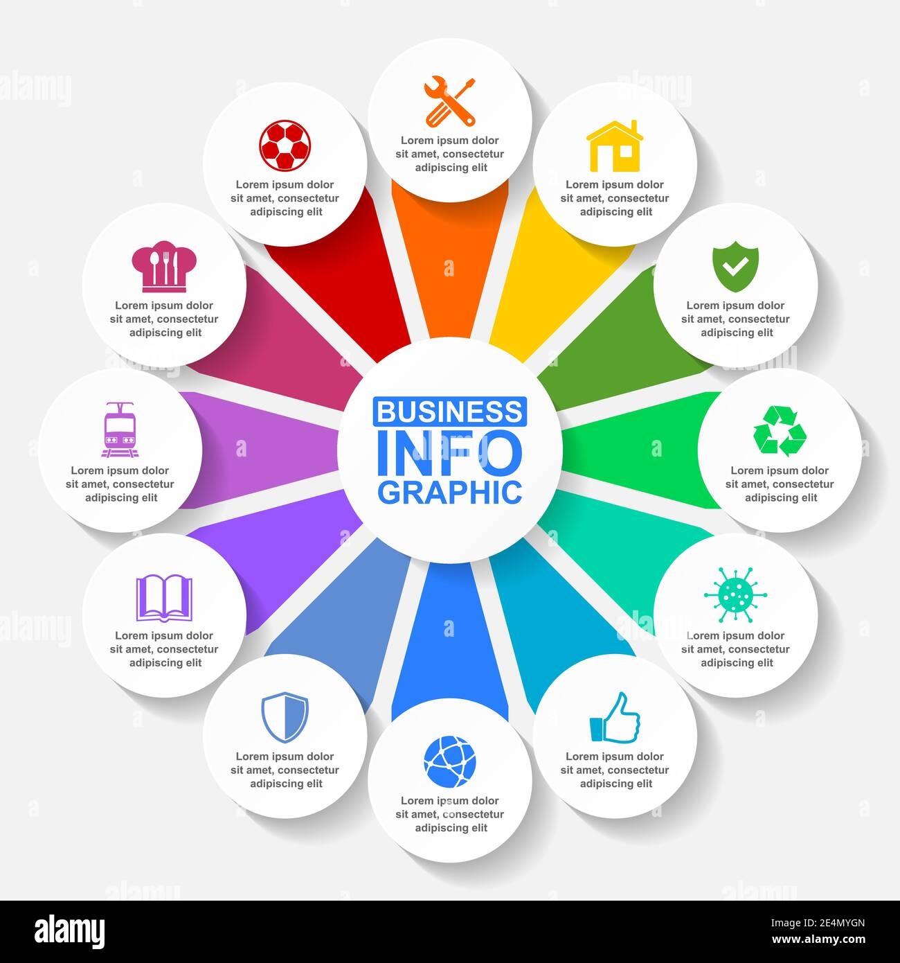Infographic Circular Vector Template For Presentation Pie Chart 