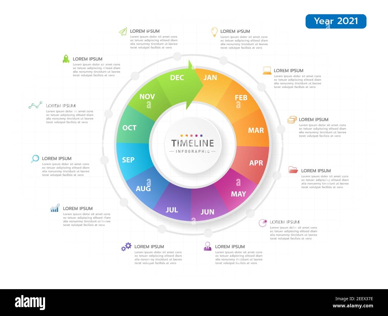 Infographic Template For Business Circle Timeline Diagram Calendar With Grantt Chart Presentation Vector Infographic Stock Vector Image U0026 Art Alamy