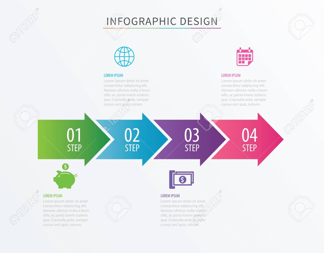 4 Step Diagram Template