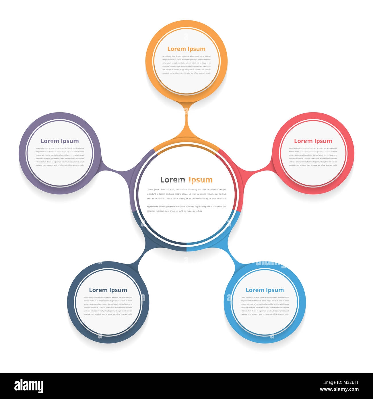 Infographics Template Five Options Circle Hi res Stock Photography