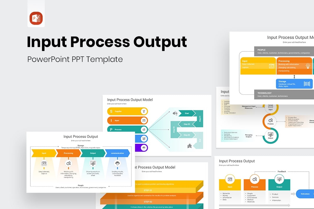 Input Process Output PowerPoint Template Diagrams Nulivo Market