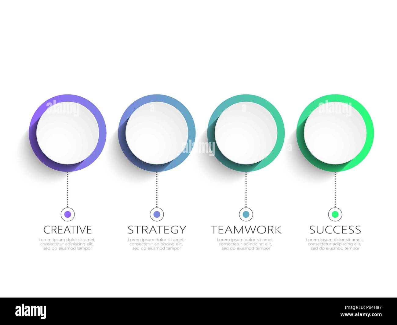 Modern 3D Infographic Template With 4 Steps For Success Business 