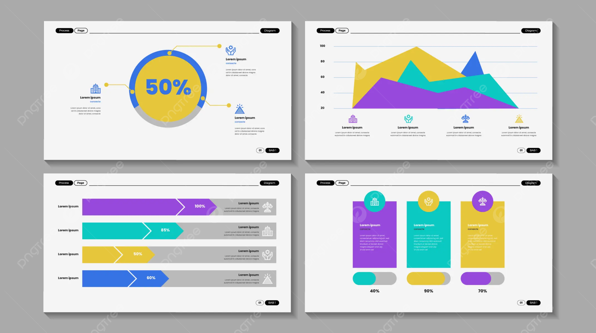 Modern Charts And Diagrams Powerpoint Templates Vector Template Download On Pngtree