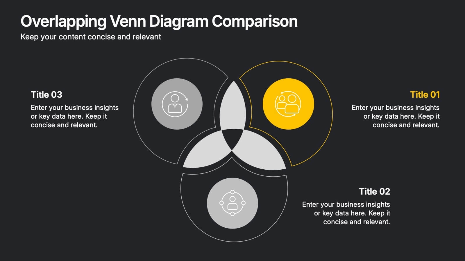 Overlapping Venn Diagram Comparison Presentation PowerPoint Template And Google Slides Theme