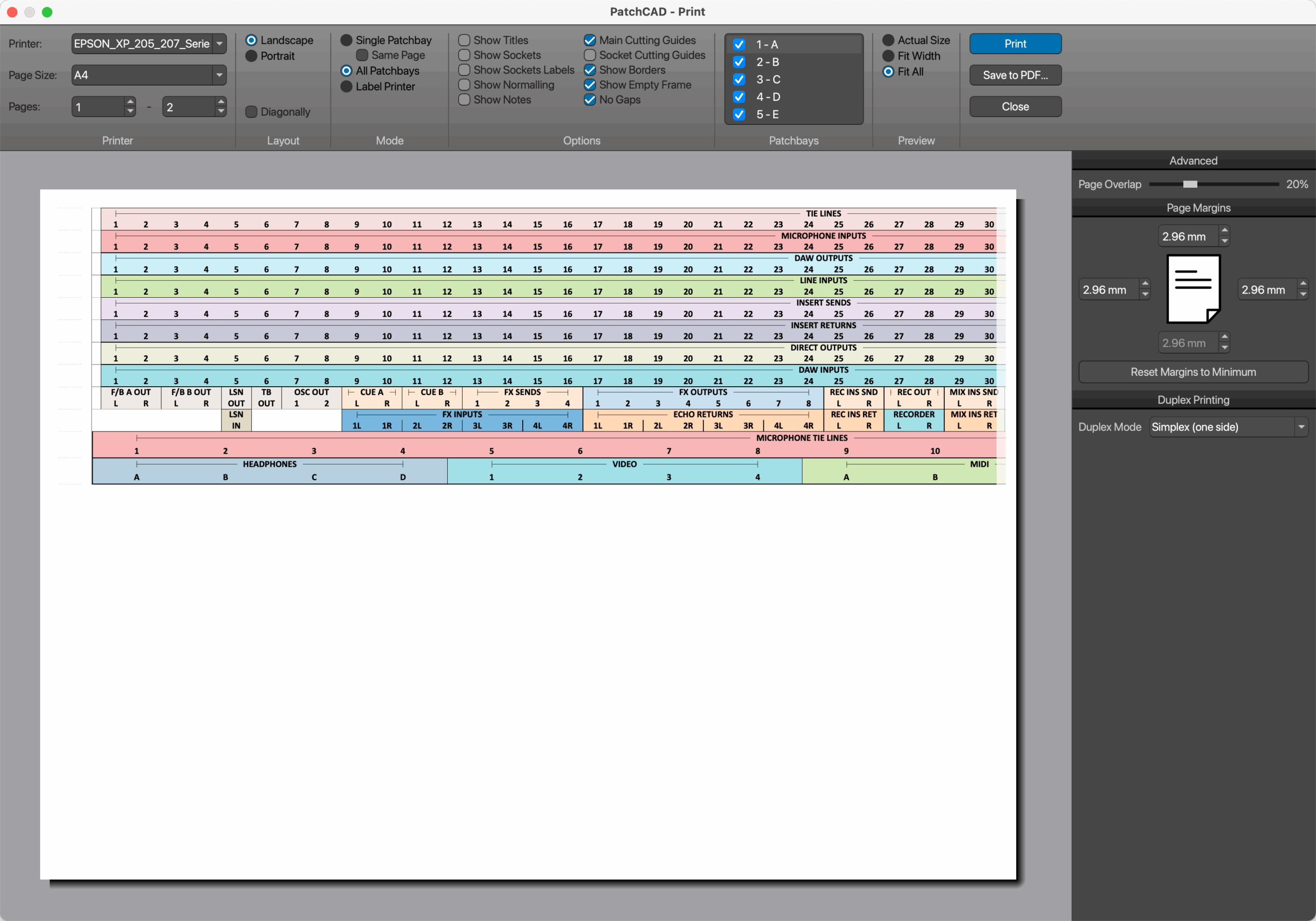 PatchCAD 3 Patchbay Design And Labelling Software