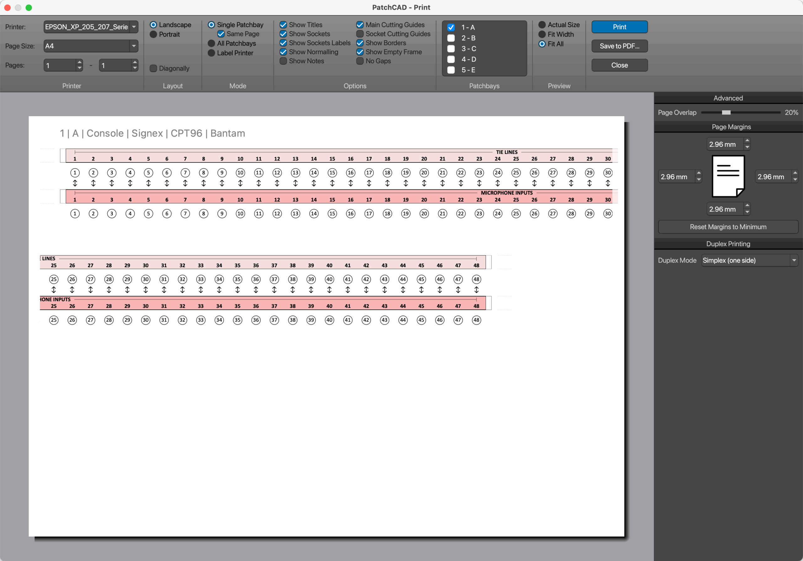 PatchCAD 3 Patchbay Design And Labelling Software