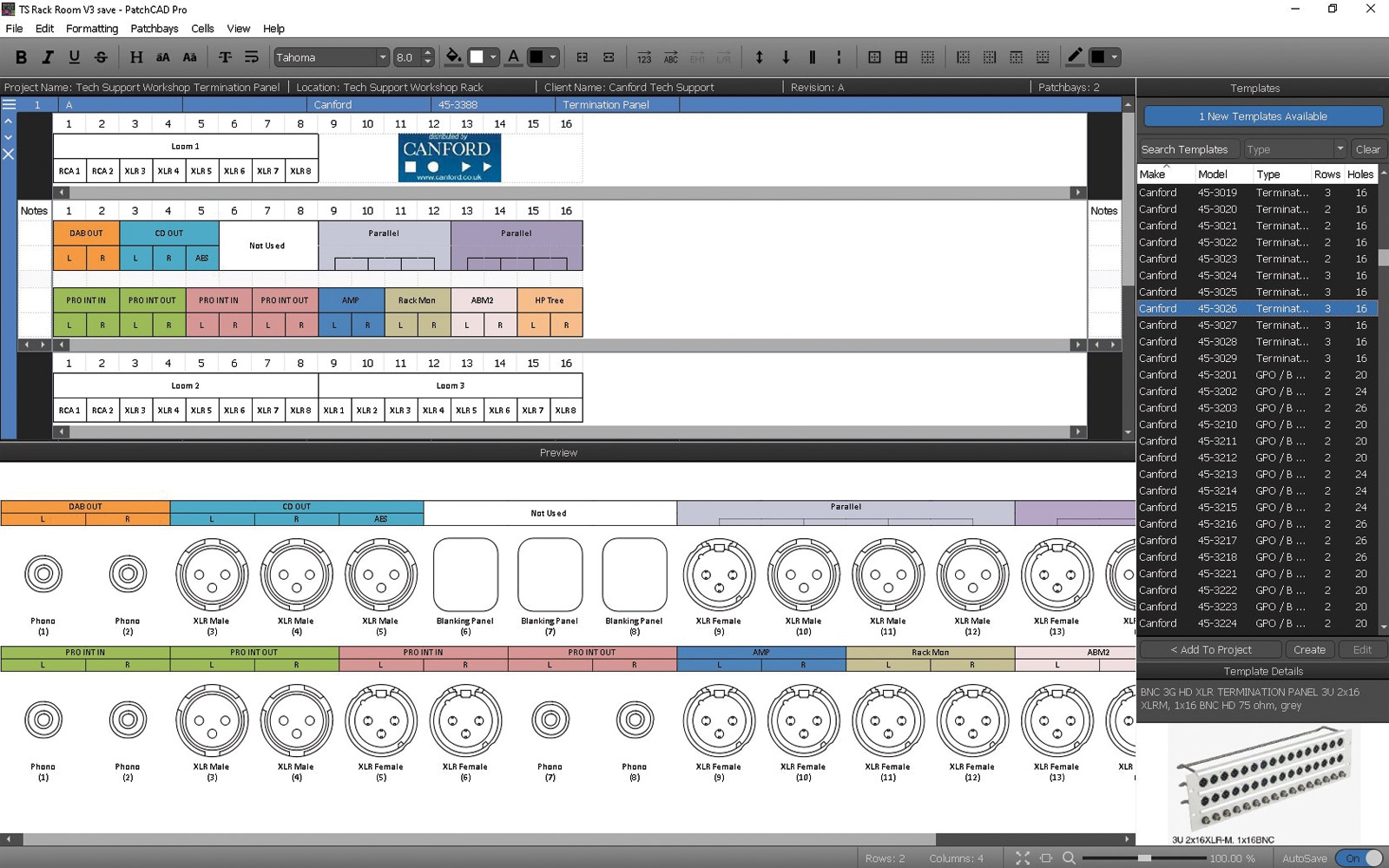 PATCHCAD PRO PATCHBAY LABELLING SOFTWARE