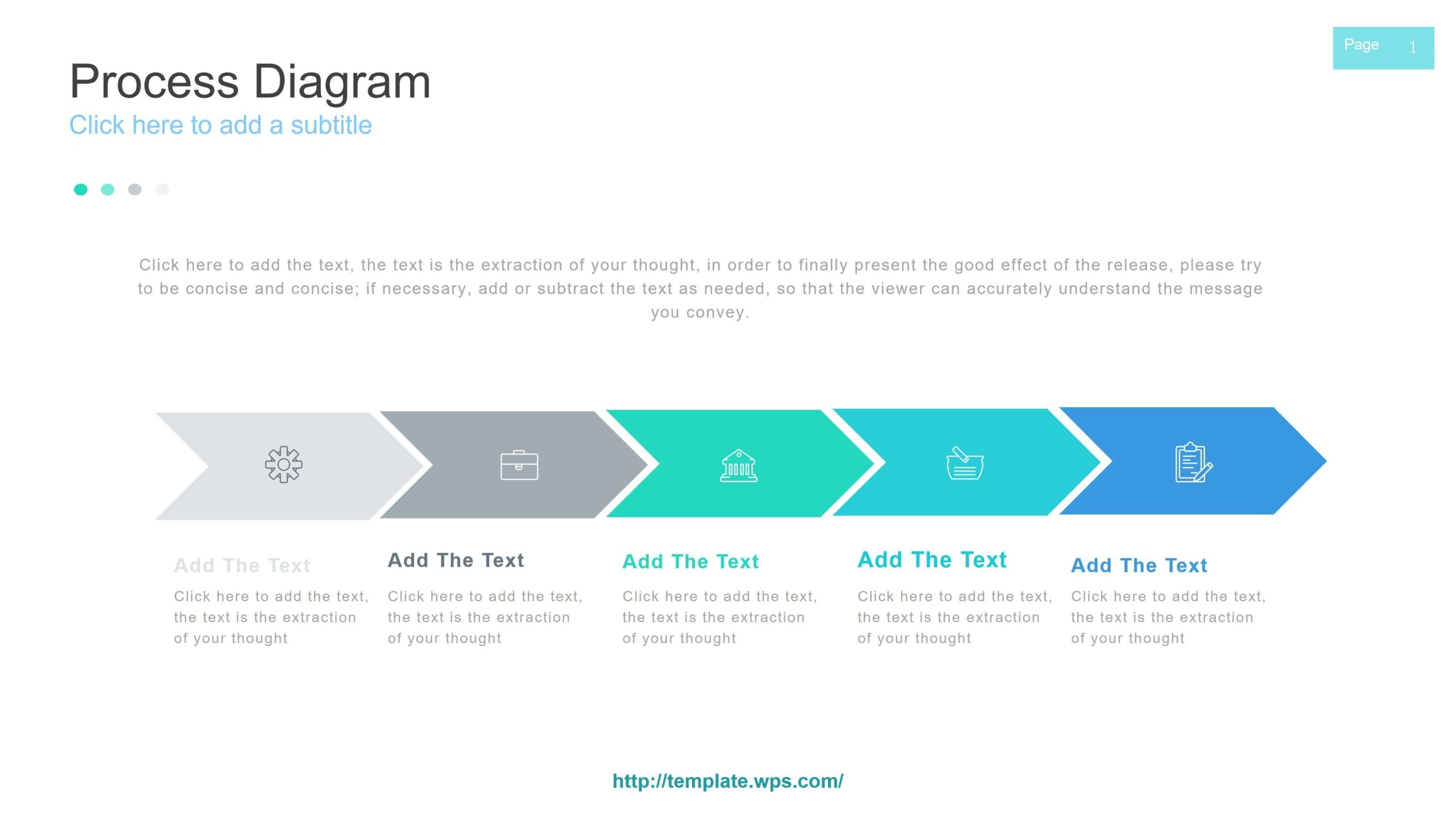 PPT Of Simple Blue Process Diagram pptx WPS Free Templates
