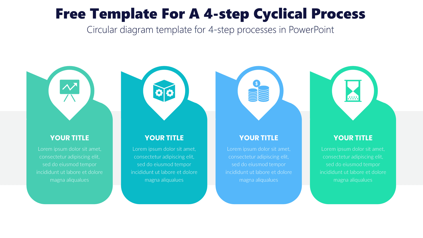 Premium Free Template For A 4 step Cyclical Process Professional PowerPoint