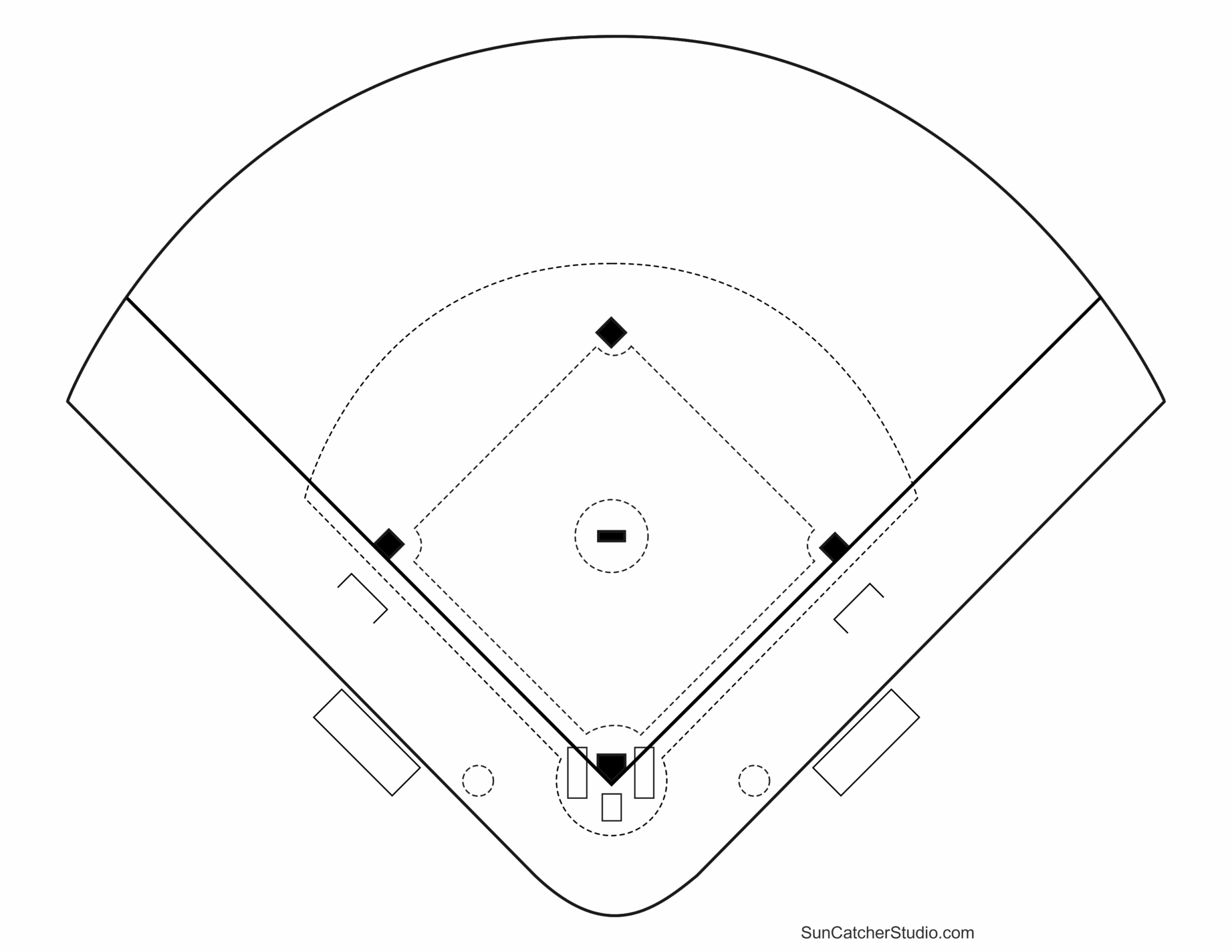 Printable Baseball Field Diagram Softball Diamond Templates Free Printables Monograms Design Tools Patterns U0026 DIY Projects