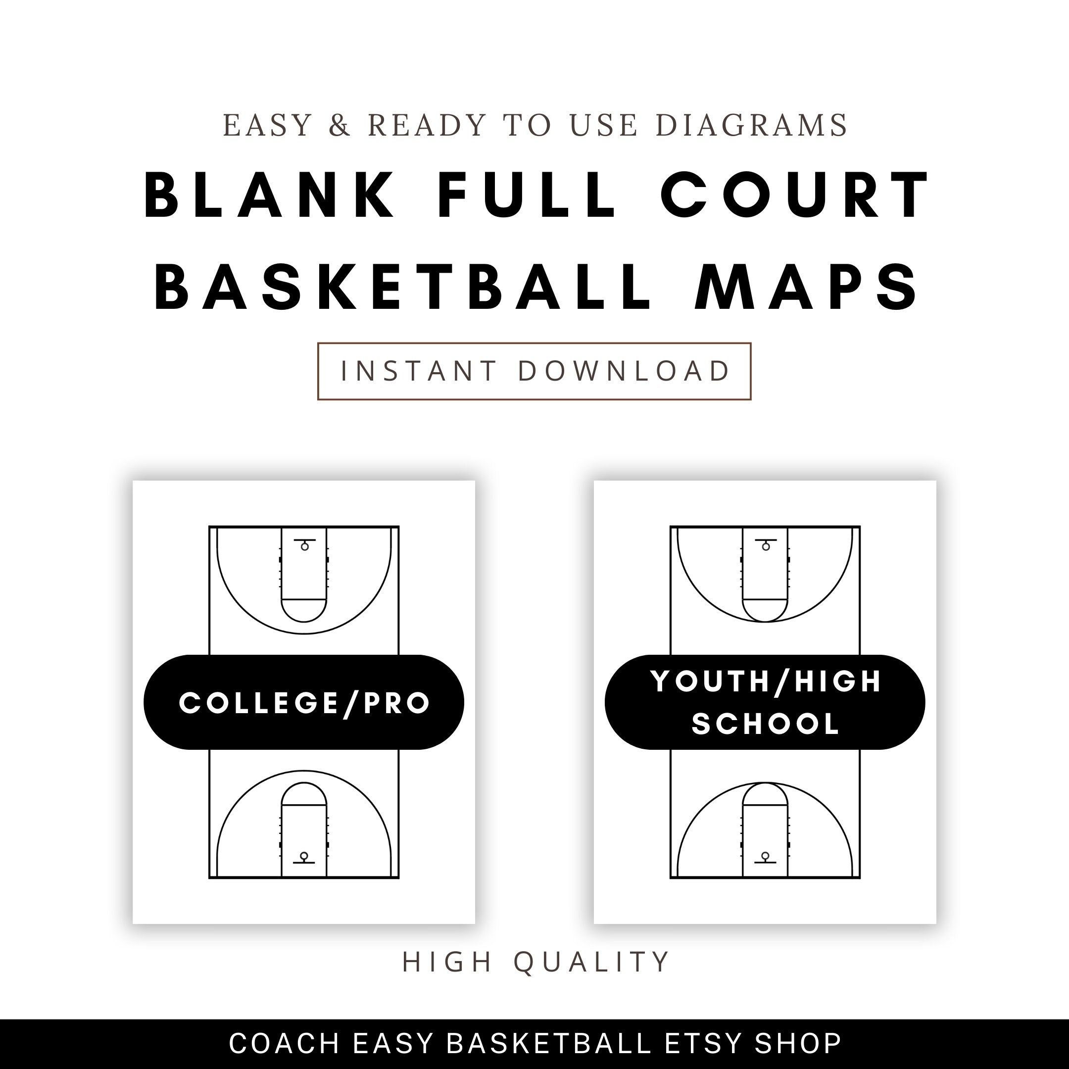 Printable Basketball Full Court Map Templates Blank Diagrams For 