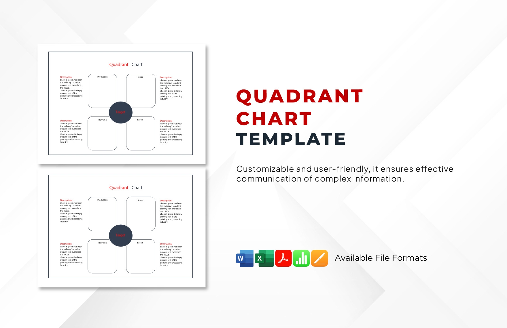 Quadrant Chart Template In Excel Pages Word Apple Numbers PDF Download Template