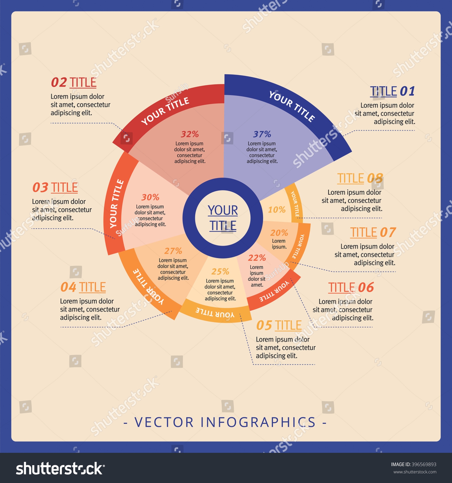 Radial Diagram Template Stock Vector Royalty Free 396569893 Shutterstock