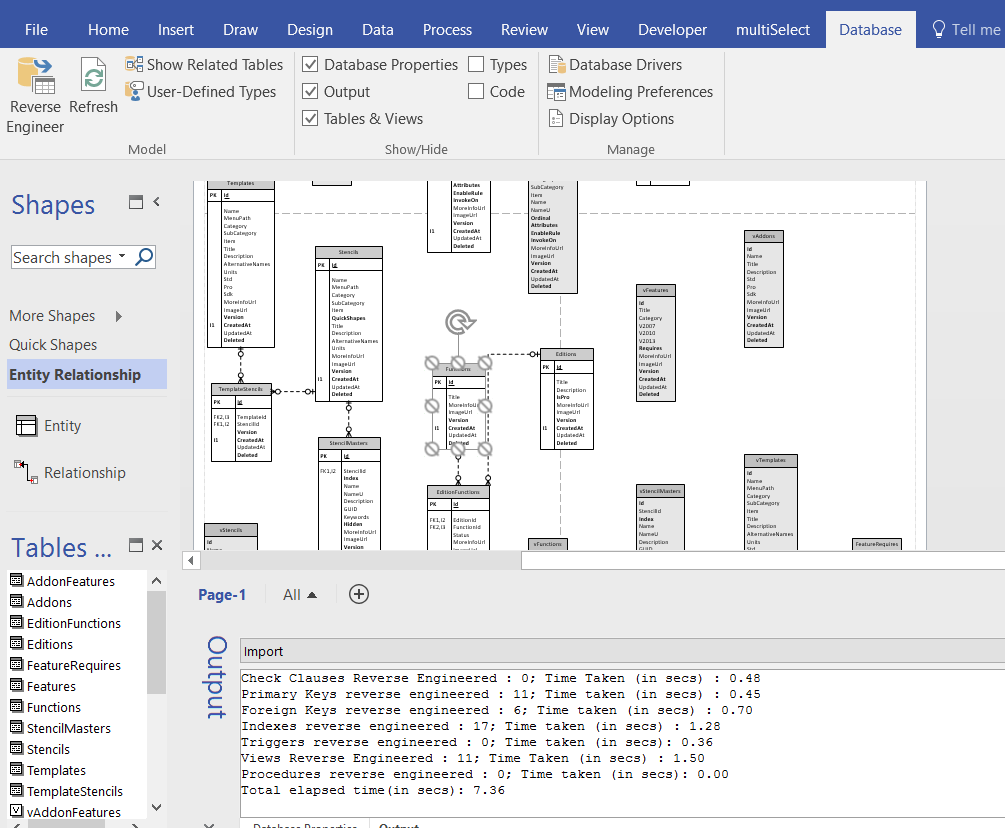 Ms Visio Database Model Diagram Template
