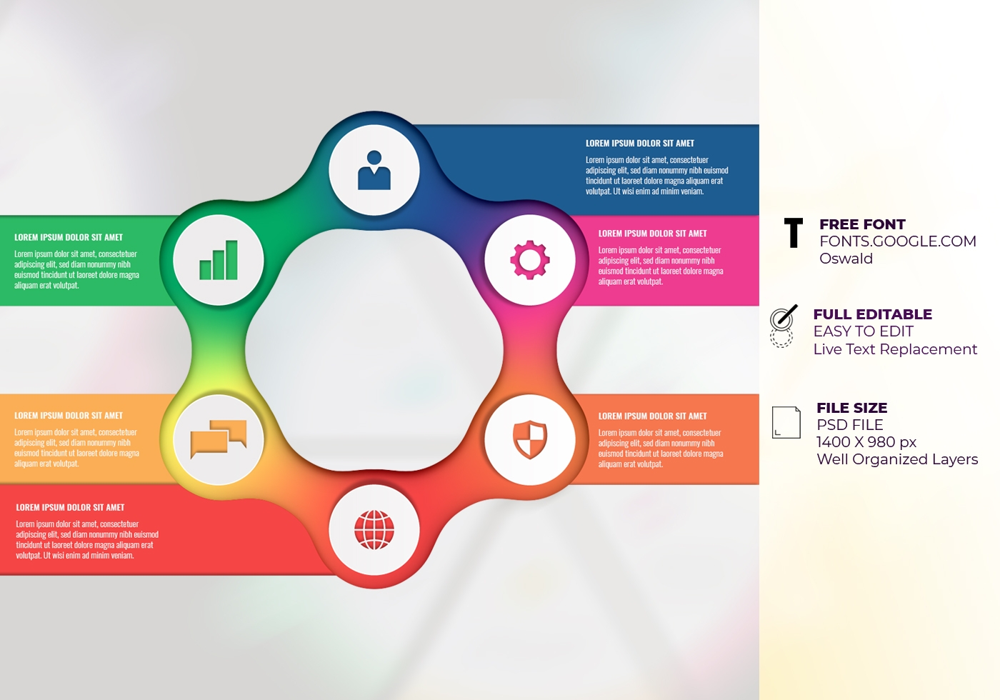 Seven Options Infographic Structure Chart Presentation Design 