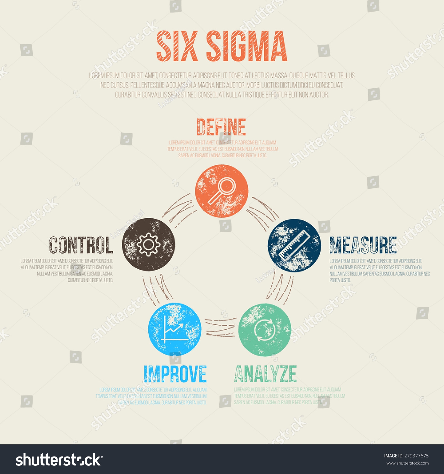 Six Sigma Project Management Diagram Template Stock Vector Royalty Free 279377675 Shutterstock