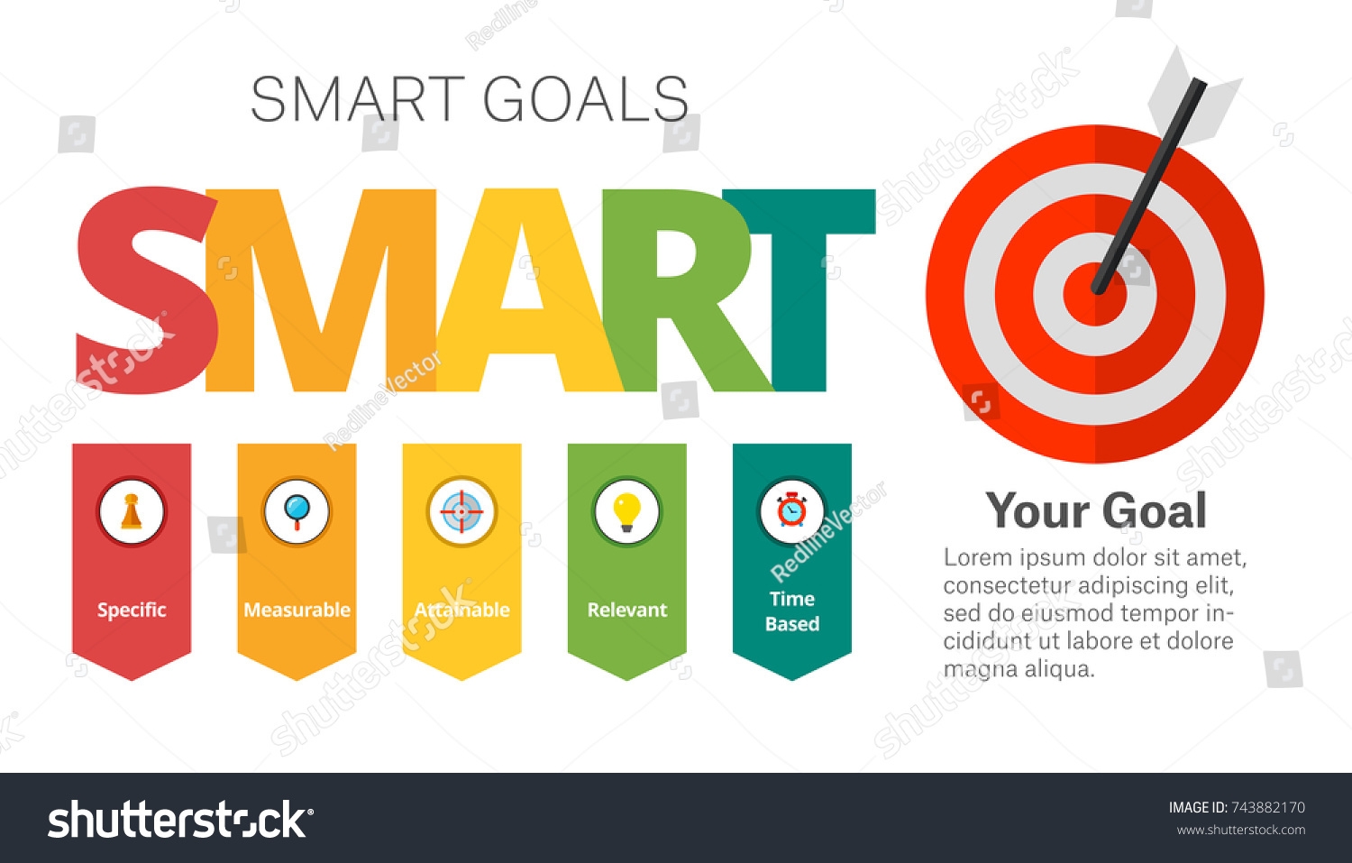 Smart Goals Setting Diagram Template Stock Vector Royalty Free 743882170 Shutterstock