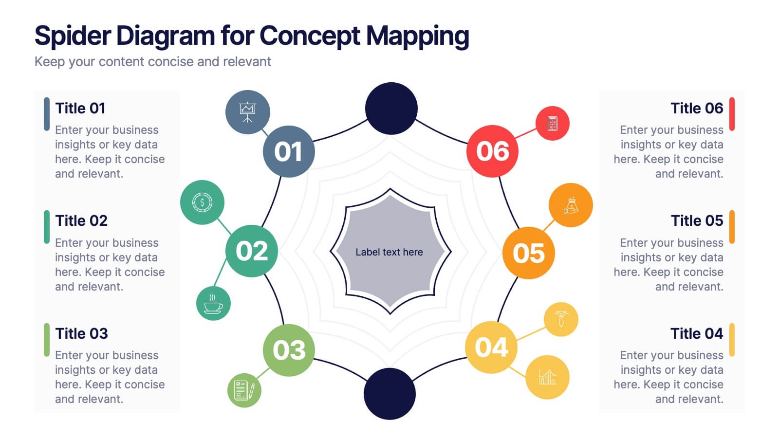 Spider Diagram For Concept Mapping PowerPoint Template And Google Slides Theme
