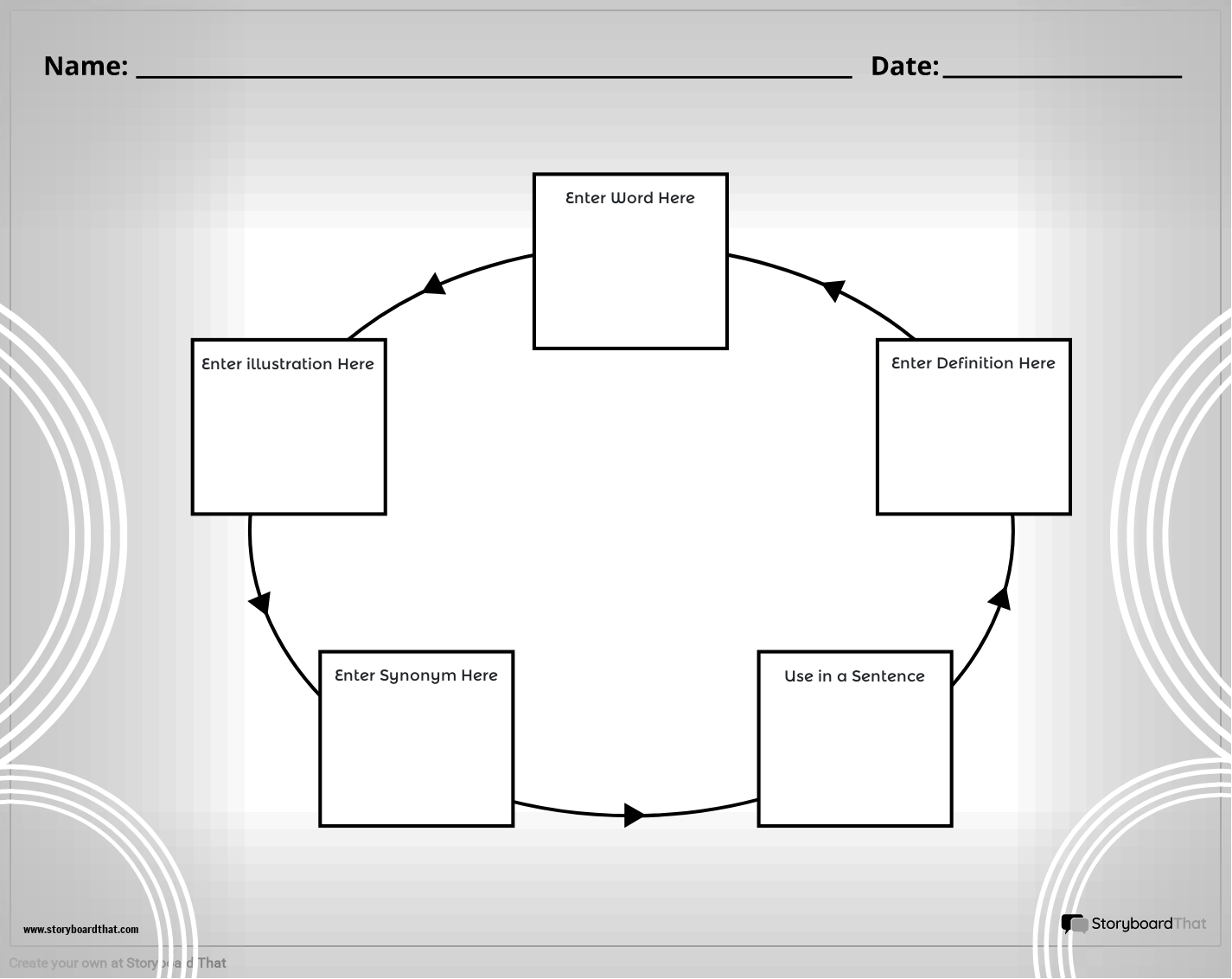 Storyboard That Free Vocabulary Worksheet Templates