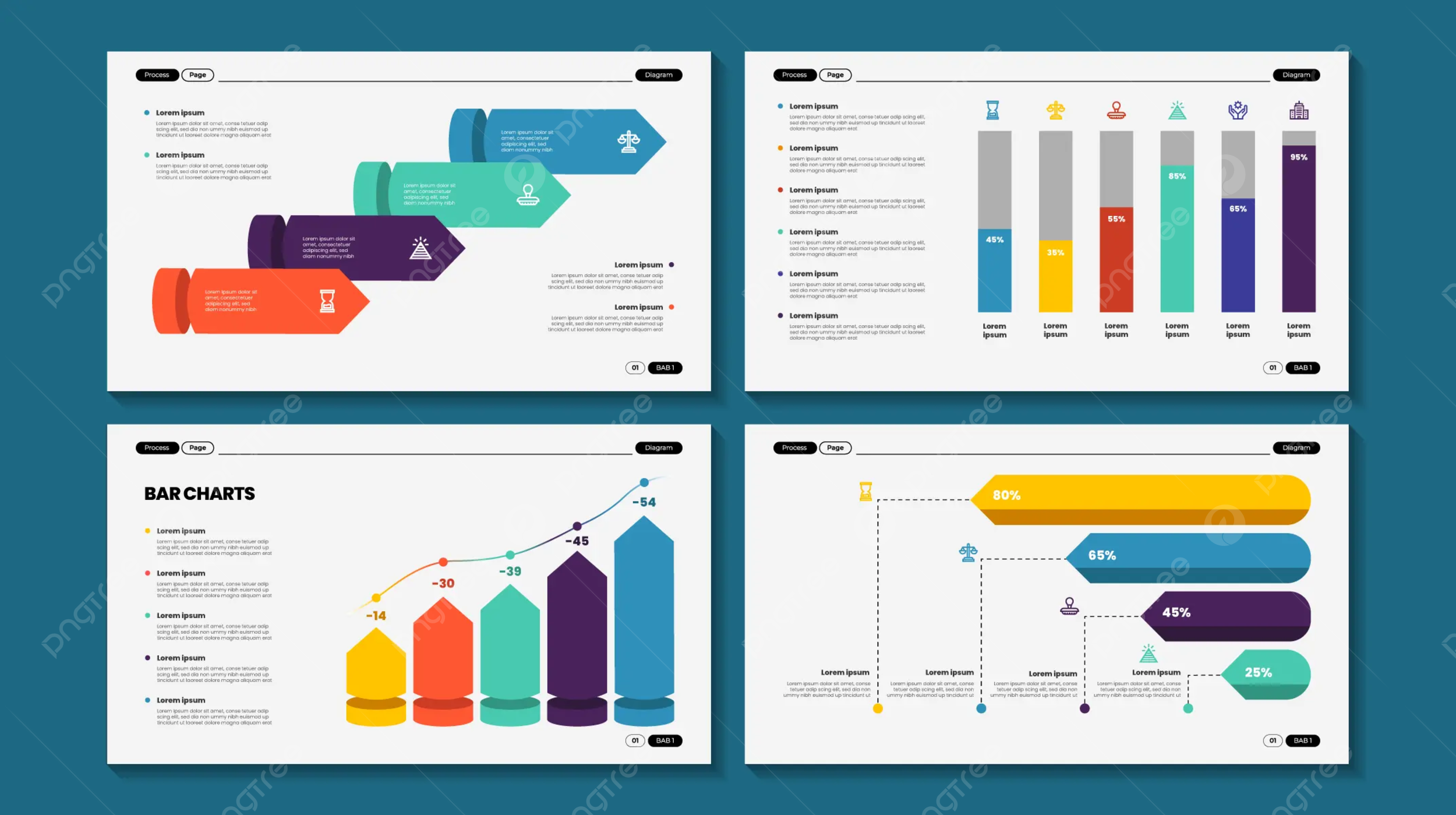Template Powerpoint Diagram Infografis Dengan Variasi Template Premium Vektor Segitiga Dan Persegi Templat Untuk Unduh Gratis Di Pngtree