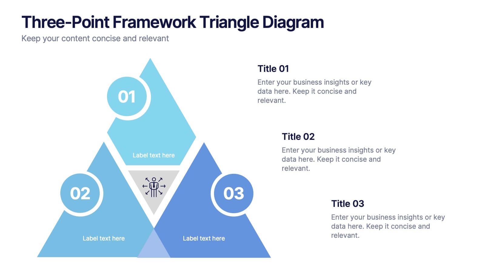Three Point Framework Triangle Diagram Presentation Powerpoint Template And Google Slides Theme