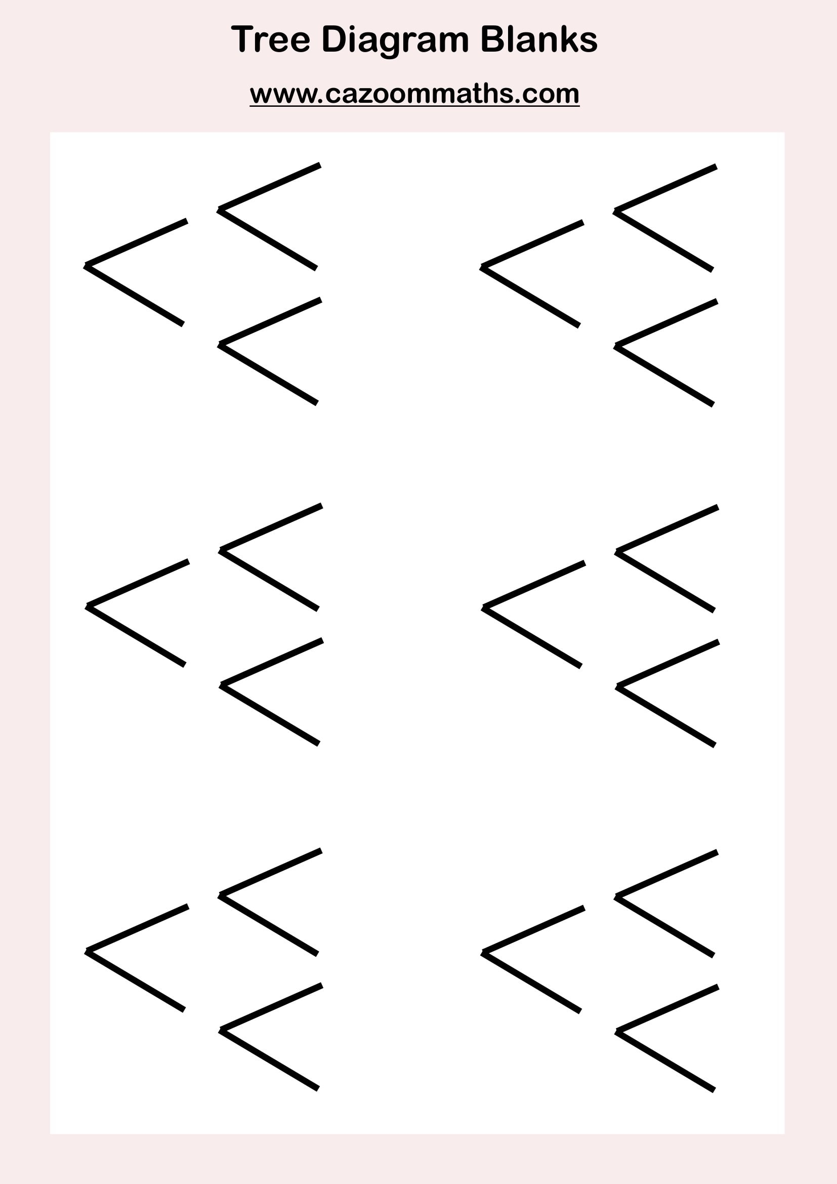 Tree Diagram Blanks Cazoom Maths Worksheets