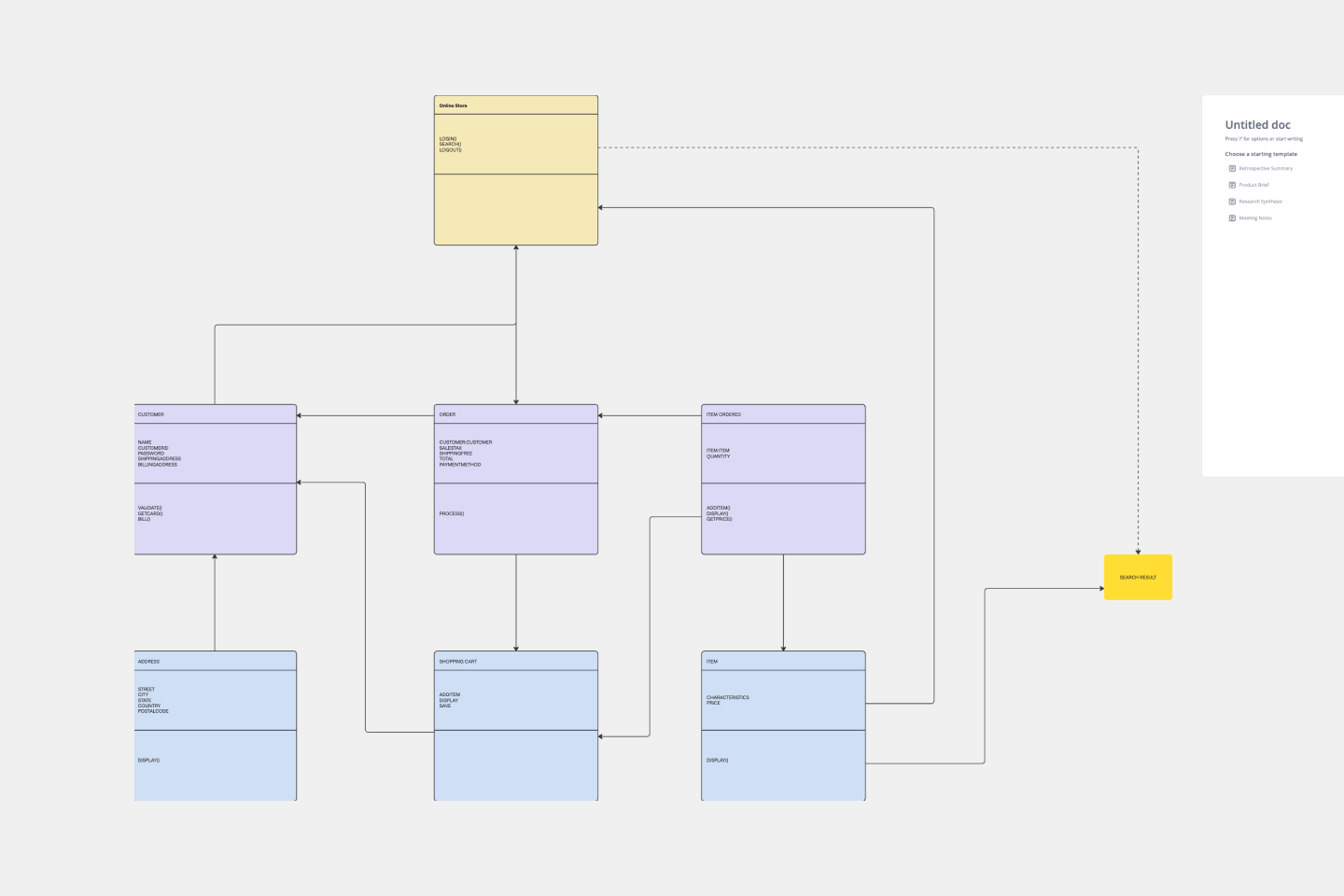 UML Class Diagram Template Miro