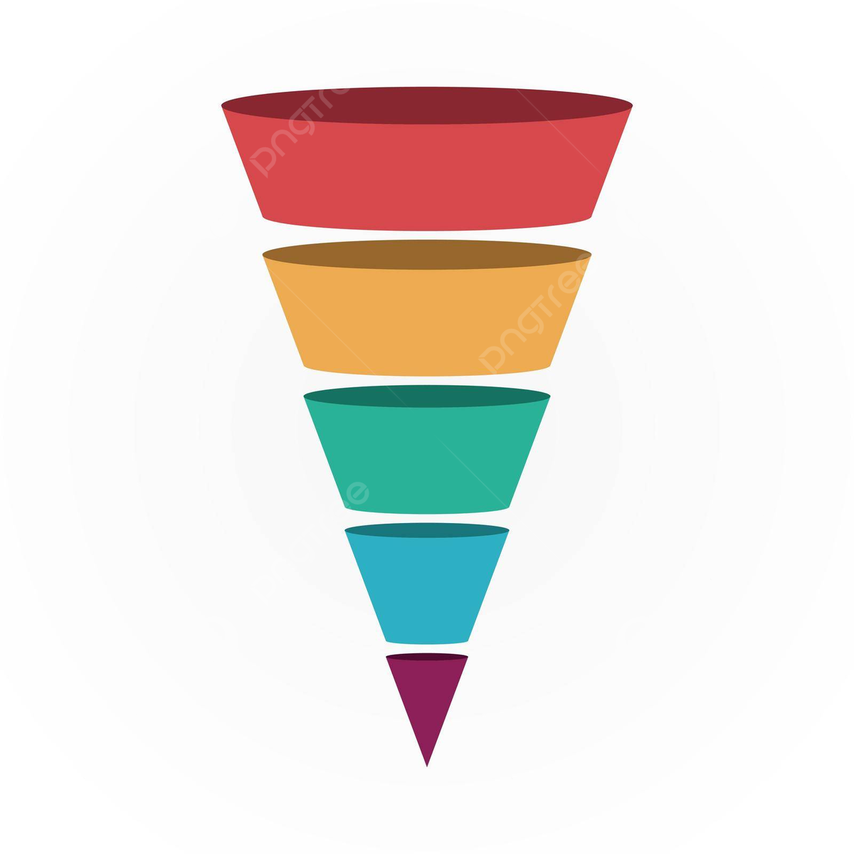 Vector Illustration Of Five Step Funnel Diagram Template Step Presentation Vector Template Step Presentation PNG And Vector With Transparent Background For Free Download