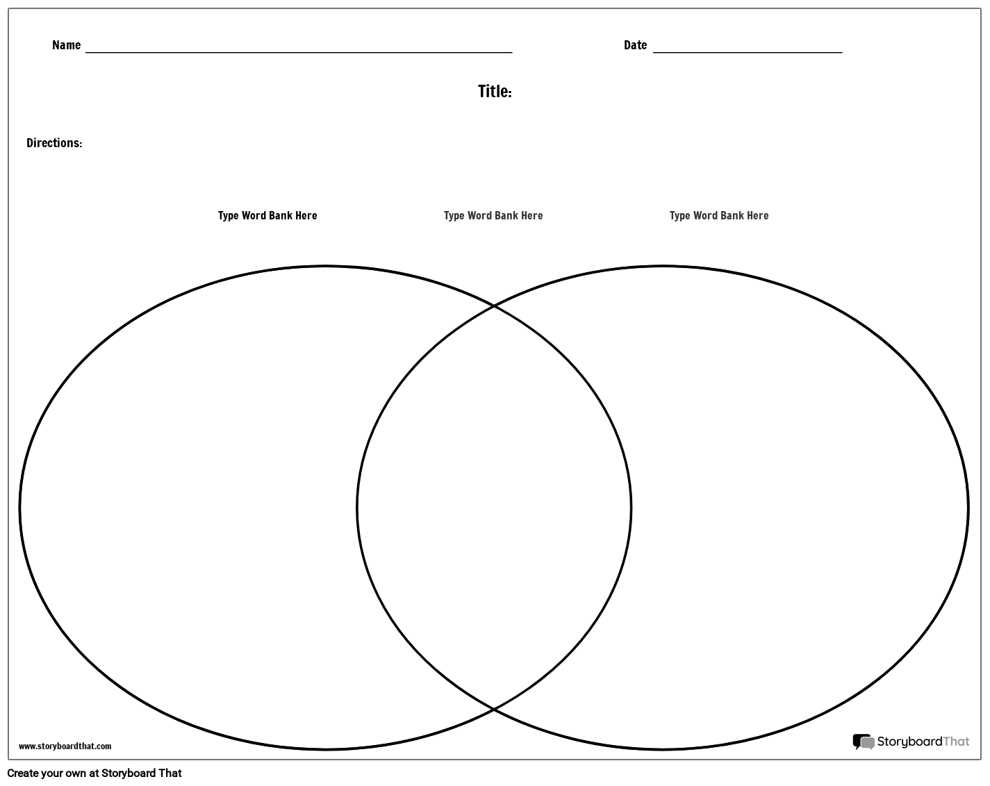 Venn Diagram Based Compare And Contrast Worksheet