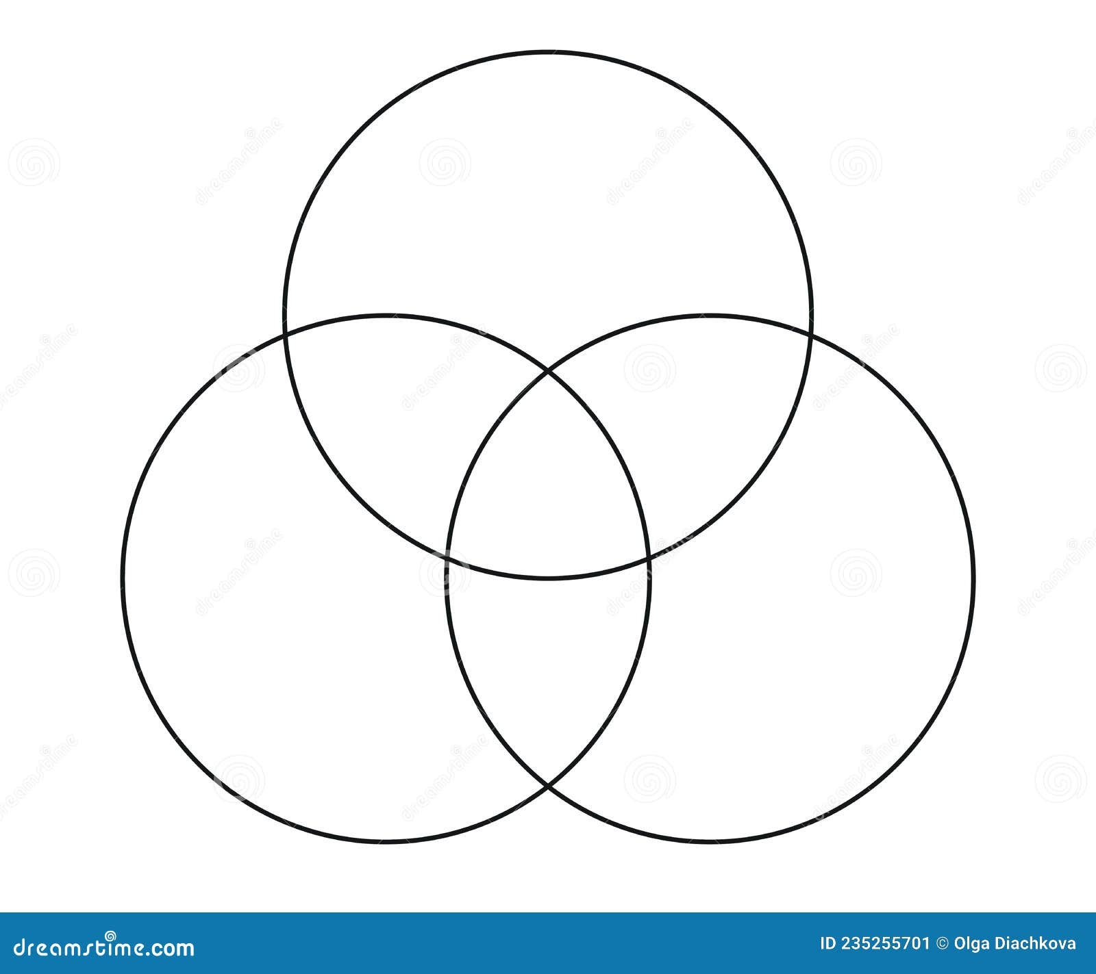 Venn Diagram Chart Vector Template Three Circle Stock Vector Illustration Of Flat Diagram 235255701